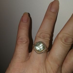 Sterling silver ring with gold accents